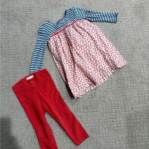 Baby Boden Dress and Matching Leggings Set